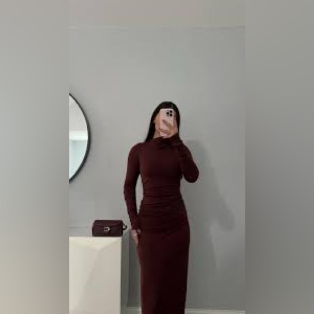 ZARA DRAPED MIDI DRESS XL - Picture 8 of 15